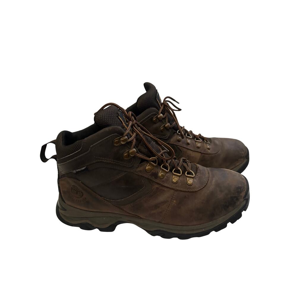 Timberland Waterproof Hiking Boots Brown Leather Lace Up Men’s Size 10W